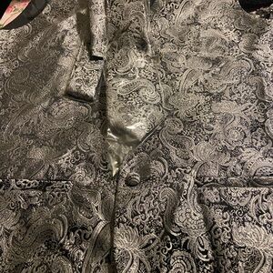 Elegant Silver Paisley Vest 4 pc set